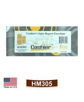 Cashier Depot HM305 Cashier's Sales Report Envelope, 4 1/2" x 10 3/8", Premium 24lb. Kraft, Gum Flap, 500/Box - Select Office Supplies