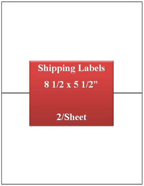 Laser/Inkjet Labels, Premium White, Very Strong Adhesive (8 1/2 x 5 1/2) 250 Sheets (500 Labels) - Select Office Supplies