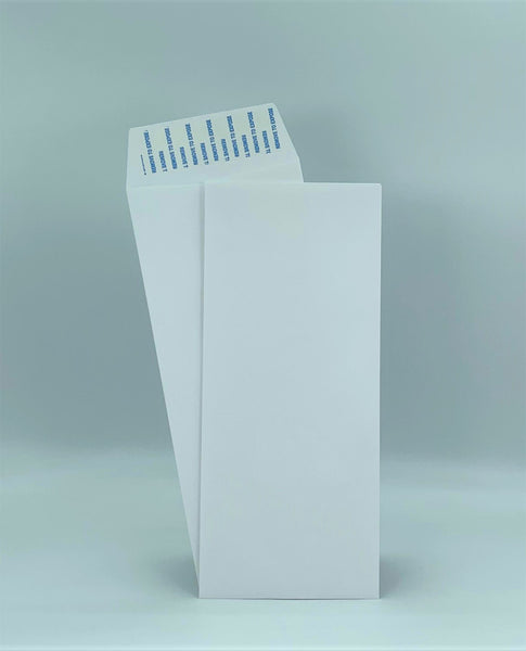 Minas Envelope #10 Policy (Open End) Envelope, 4 1/8 x 9 1/2, Premium 24lb. White, Peel & Seal Flap, 500/Box - Select Office Supplies