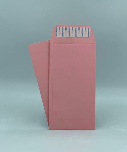 Minas Envelope #7 Coin Envelopes, 3-1/2" X 6-1/2", Pink, 24lb., Peel & Seal Flap, 50/Box - Select Office Supplies