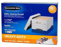 Bankers Storage Boxes, Heavy-Duty, 10 W x 12" H x 15" D, 10/PK - Select Office Supplies