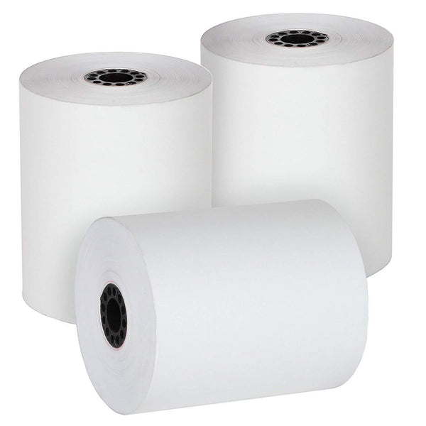 Cashier Depot 3" X 165' 1-Ply Bond Paper Rolls, Premium White, 50 Rolls - Select Office Supplies