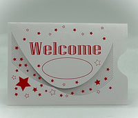 Cashier Depot" Welcome" Keycard, Membership & Access Card Sleeve/Holder/Protector, Red & Black, 2 3/8" x 3 1/2", Premium 24lb, 500/Box - Select Office Supplies