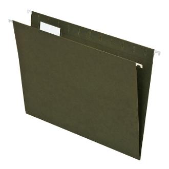Hanging Folders, Letter Size, 5 Tab, Green, 50/Box - Select Office Supplies