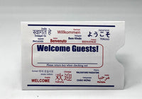 Hotel/ Motel "Welcome Guest" Keycard Sleeve, 2 3/8" X 3 1/2", Printed in Red/Blue, Premium 24lb. Paper, 500/Box (KCL13BR) - Select Office Supplies