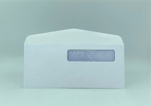 Minas Envelope #10 Business Envelope (Postage Meter/Reverse Flap Window), Laser/ Digital Upper Right-Hand Window, Security, White 24lb., Gum Flap, 500/Box - Select Office Supplies