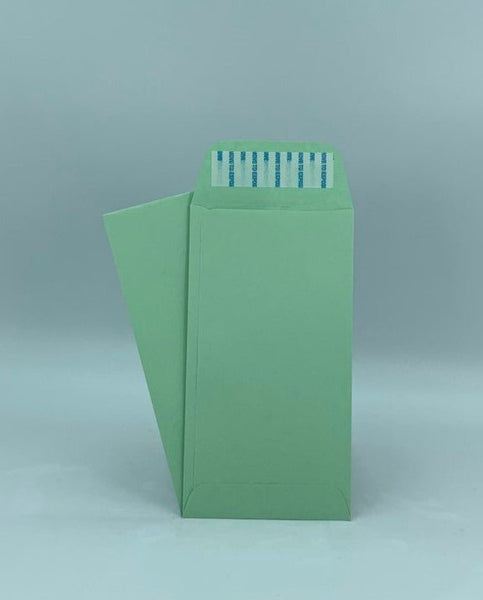 Minas Envelope #7 Coin Envelopes, 3-1/2" X 6-1/2", Green, 24lb., Peel & Seal Flap, 50/Box - Select Office Supplies