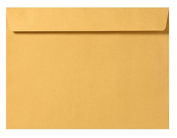 Minas Envelope 9" x 12" Booklet Envelopes, Sturdy 28lb. Brown Kraft, Gum Flap, 500/Box - Select Office Supplies