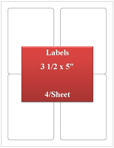 UL Labels, Laser/Inkjet, Premium White, Very Strong Adhesive (3 1/2 x 5) 250 Sheets (1000 Labels) - Select Office Supplies